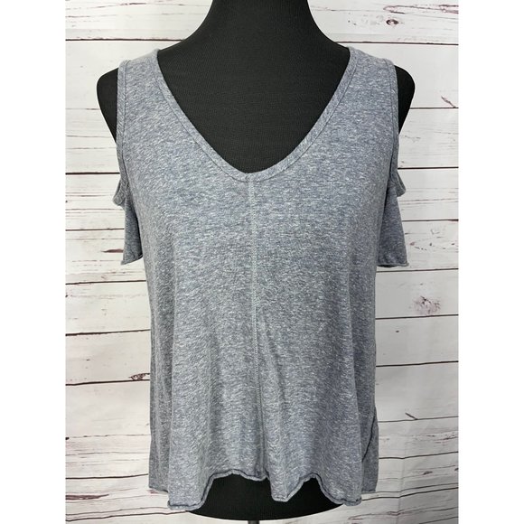 PPLA Clothing Women Gray Short Sleeve T-Shirt S Small - Picture 8 of 8